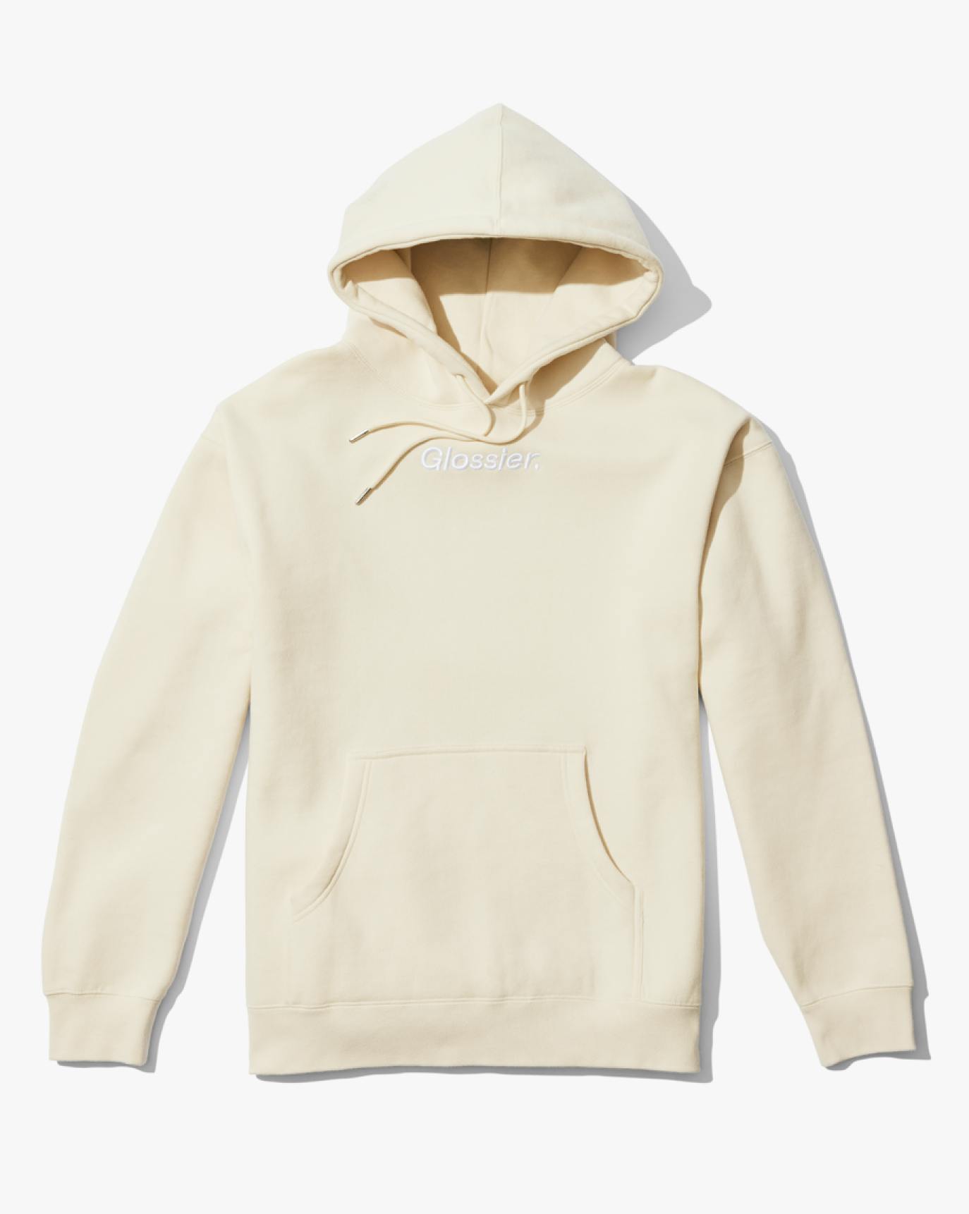 limited edition embroidered cream hoodie